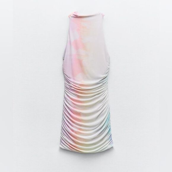 NWT ZARA SHORT TULLE DRESS WITH PRINT - Picture 9 of 11